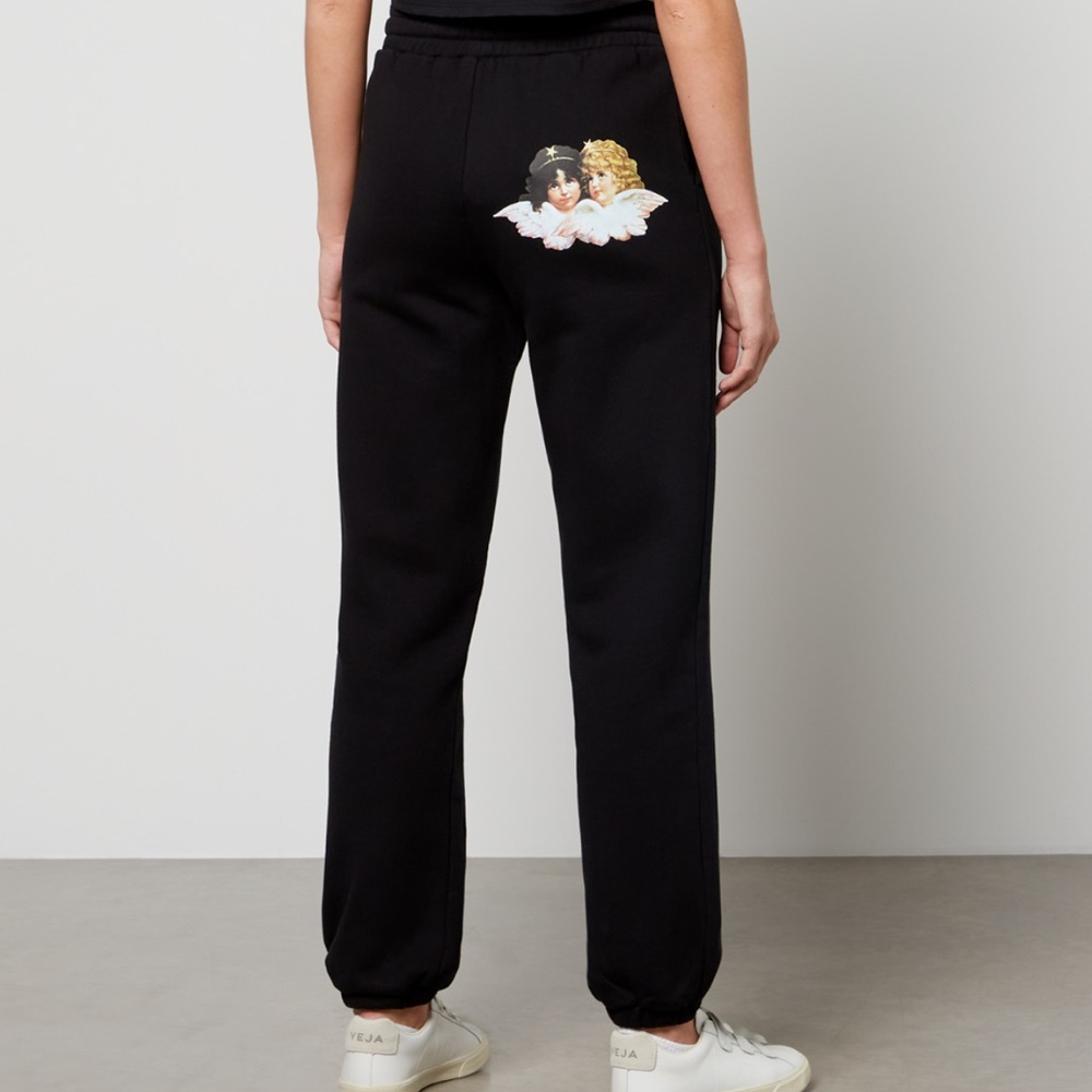 Fiorucci Black Sweatpants with Angel Print